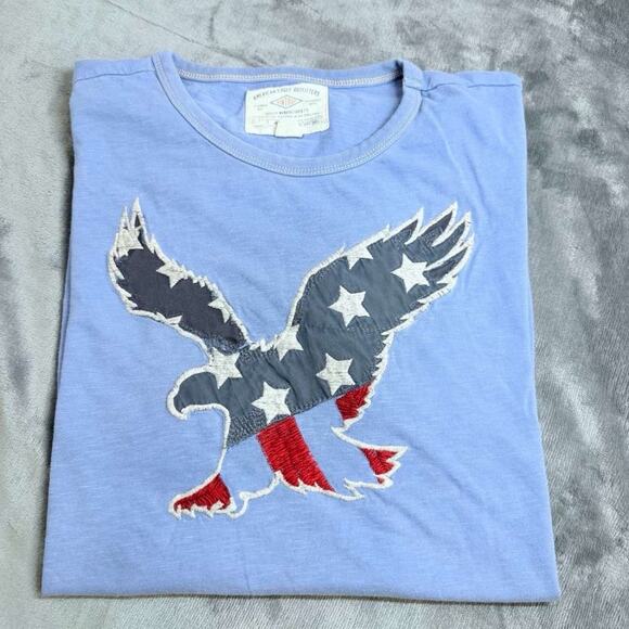 American Eagle Outfitters Other - American Eagle Men Sz L Blue Stars Stripes Eagle Flag Patch Y2K Distressed USA